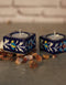 Blue Pottery Candle Holder Set - Blue Base